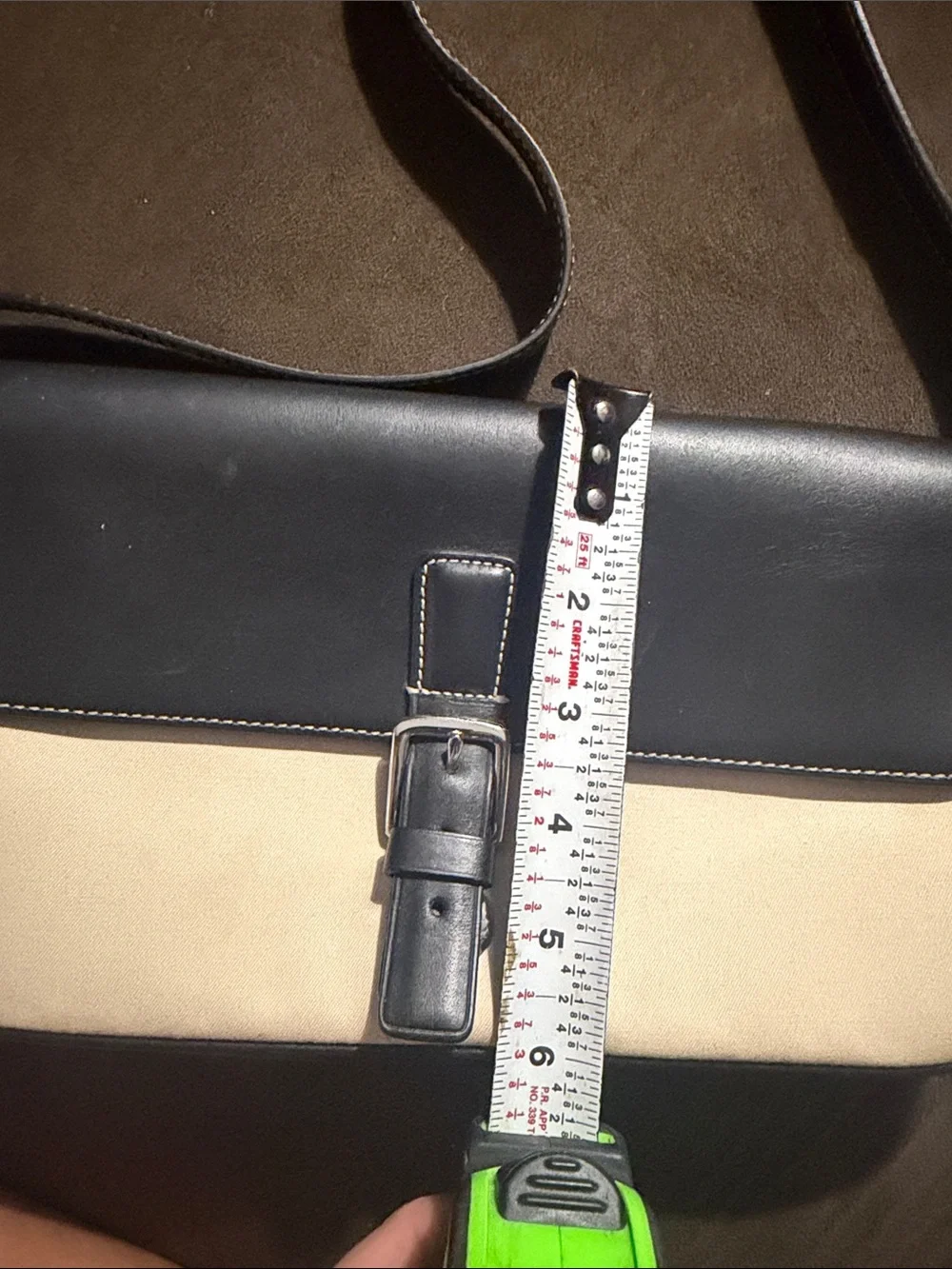 Coach Black and Beige Leather-Trim w shoulder Strap